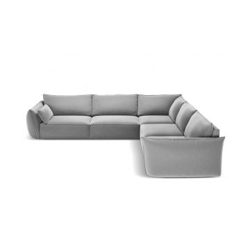 Coltar simetric 7 locuri, Kaelle, Micadoni Home, BL, 286x286x85 cm, catifea, gri