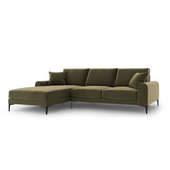 Coltar stanga, Madara, Mazzini Sofas, 5 locuri, 254x182x90 cm, catifea, verde la reducere