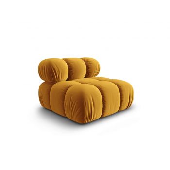 Modul canapea 1 loc fara cotiere, Bellis, Micadoni Home, BL, 94x94x63 cm, catifea, galben ieftina