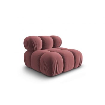 Modul canapea 1 loc fara cotiere, Bellis, Micadoni Home, BL, 94x94x63 cm, catifea, roz ieftina
