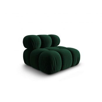 Modul canapea 1 loc fara cotiere, Bellis, Micadoni Home, BL, 94x94x63 cm, catifea, verde bottle