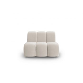 Modul canapea 1 loc fara cotiere, Lupine, Micadoni Home, BL, 90x87x70 cm, catifea, bej la reducere