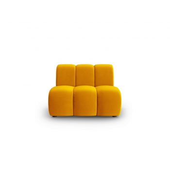 Modul canapea 1 loc fara cotiere, Lupine, Micadoni Home, BL, 90x87x70 cm, catifea, galben la reducere