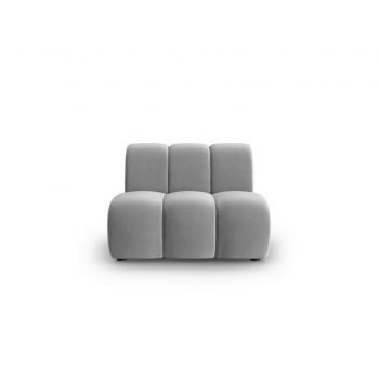 Modul canapea 1 loc fara cotiere, Lupine, Micadoni Home, BL, 90x87x70 cm, catifea, gri ieftina