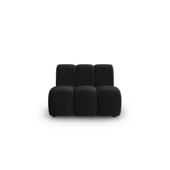 Modul canapea 1 loc fara cotiere, Lupine, Micadoni Home, BL, 90x87x70 cm, catifea, negru la reducere