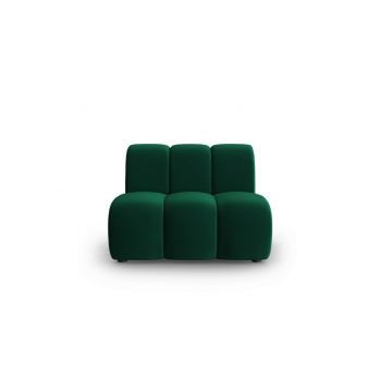 Modul canapea 1 loc fara cotiere, Lupine, Micadoni Home, BL, 90x87x70 cm, catifea, verde bottle la reducere
