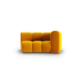 Modul canapea dreapta 1.5 locuri, Lupine, Micadoni Home, BL, 171x87x70 cm, catifea, galben la reducere