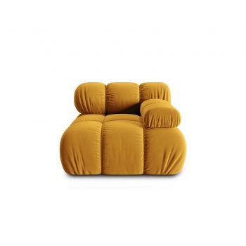 Modul canapea dreapta 1 loc, Bellis, Micadoni Home, BL, 94x94x63 cm, catifea, galben ieftina
