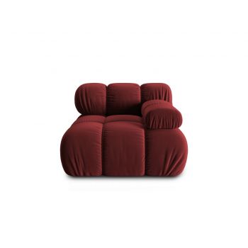 Modul canapea dreapta 1 loc, Bellis, Micadoni Home, BL, 94x94x63 cm, catifea, rosu inchis