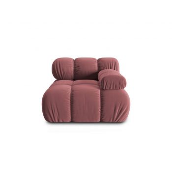 Modul canapea dreapta 1 loc, Bellis, Micadoni Home, BL, 94x94x63 cm, catifea, roz la reducere