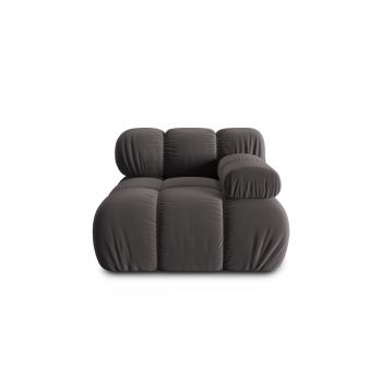 Modul canapea dreapta 1 loc, Bellis, Micadoni Home, BL, 94x94x70 cm, catifea, gri inchis