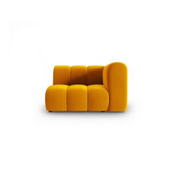 Modul canapea dreapta 1 loc, Lupine, Micadoni Home, BL, 114x87x70 cm, catifea, galben