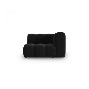 Modul canapea dreapta 1 loc, Lupine, Micadoni Home, BL, 114x87x70 cm, catifea, negru la reducere