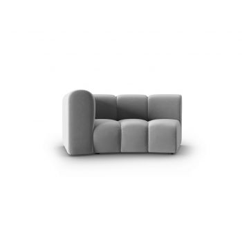 Modul canapea stanga 1.5 locuri, Lupine, Micadoni Home, BL, 171x87x70 cm, catifea, gri