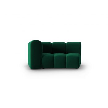 Modul canapea stanga 1.5 locuri, Lupine, Micadoni Home, BL, 171x87x70 cm, catifea, verde bottle la reducere