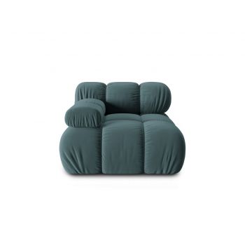 Modul canapea stanga 1 loc, Bellis, Micadoni Home, BL, 94x94x63 cm, catifea, albastru petrol ieftina