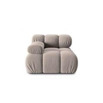 Modul canapea stanga 1 loc, Bellis, Micadoni Home, BL, 94x94x63 cm, catifea, bej la reducere