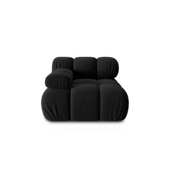 Modul canapea stanga 1 loc, Bellis, Micadoni Home, BL, 94x94x63 cm, catifea, negru la reducere