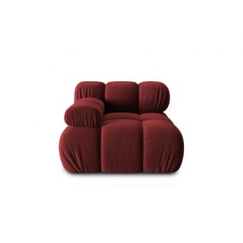 Modul canapea stanga 1 loc, Bellis, Micadoni Home, BL, 94x94x63 cm, catifea, rosu inchis la reducere