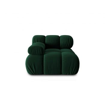 Modul canapea stanga 1 loc, Bellis, Micadoni Home, BL, 94x94x63 cm, catifea, verde bottle