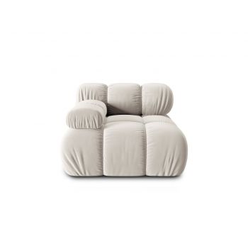 Modul canapea stanga 1 loc, Bellis, Micadoni Home, BL, 94x94x70 cm, catifea, bej deschis