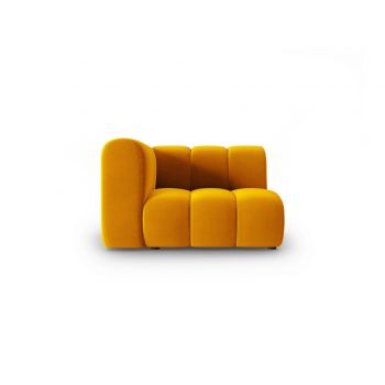 Modul canapea stanga 1 loc, Lupine, Micadoni Home, BL, 114x87x70 cm, catifea, galben ieftina