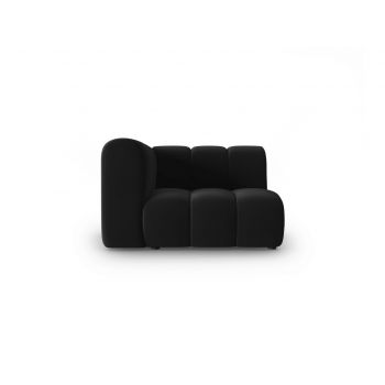 Modul canapea stanga 1 loc, Lupine, Micadoni Home, BL, 114x87x70 cm, catifea, negru la reducere