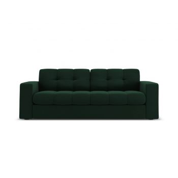 Canapea 2 locuri, Justin, Micadoni Home, BL, 162x90x72 cm, catifea, verde bottle