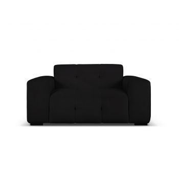 Canapea 2 locuri, Kendal, Micadoni Home, BL, 156x103x79 cm, catifea, negru