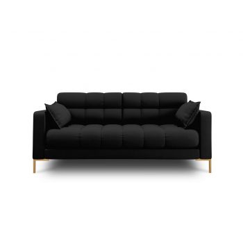 Canapea 2 locuri, Mamaia, Micadoni Home, GL, 152x92x75 cm, tesatura tip twill, negru