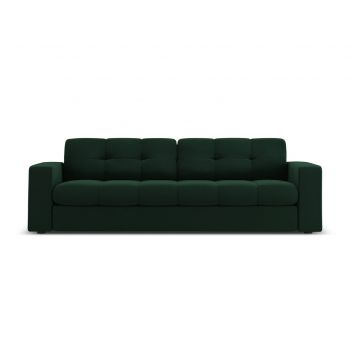 Canapea 3 locuri, Justin, Micadoni Home, BL, 202x90x72 cm, catifea, verde bottle la reducere