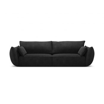 Canapea 3 locuri, Kaelle, Micadoni Home, BL, 208x100x85 cm, poliester chenille, negru ieftina