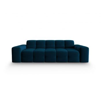 Canapea 3 locuri, Kendal, Micadoni Home, BL, 222x103x79 cm, catifea, albastru navy la reducere