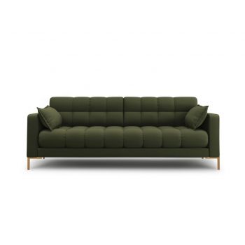 Canapea 3 locuri, Mamaia, Micadoni Home, GL, 177x92x75 cm, tesatura tip twill, verde ieftina