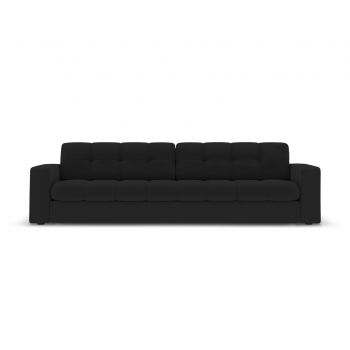 Canapea 4 locuri, Justin, Micadoni Home, BL, 227x90x72 cm, poliester, negru la reducere