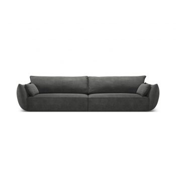 Canapea 4 locuri, Kaelle, Micadoni Home, BL, 248x110x85 cm, poliester chenille, gri inchis
