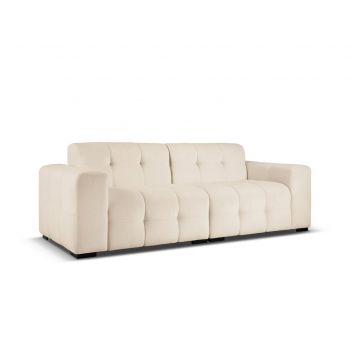 Canapea 4 locuri, Kendal, Micadoni Home, BL, 255x103x79 cm, catifea, bej deschis la reducere