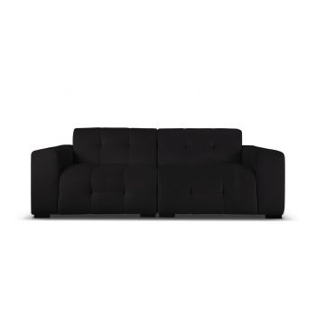 Canapea 4 locuri, Kendal, Micadoni Home, BL, 255x103x79 cm, catifea, negru