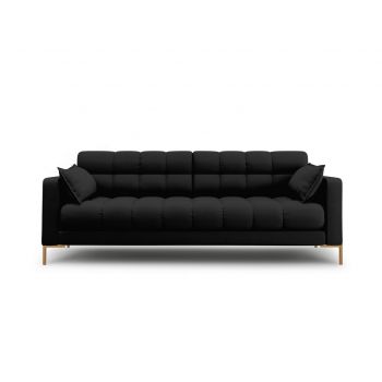 Canapea 4 locuri, Mamaia, Micadoni Home, GL, 217x92x75 cm, tesatura tip twill, negru la reducere