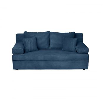 Canapea ANA LUX extensibila, 3 locuri, cu lada depozitare, albastru, 185x82x80 cm