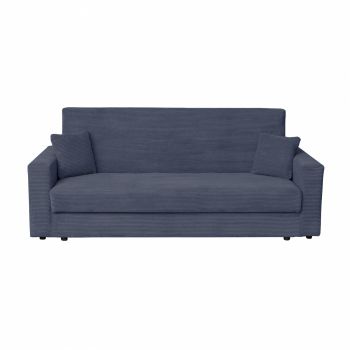 Canapea CORINNE LUX extensibila, 3 locuri, cu lada depozitare, albastru, 220x90x96 cm