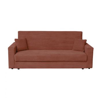 Canapea CORINNE LUX extensibila, 3 locuri, cu lada depozitare, caramiziu, 220x90x96 cm ieftina