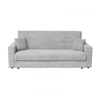 Canapea CORINNE LUX extensibila, 3 locuri, cu lada depozitare, gri, 220x90x96 cm