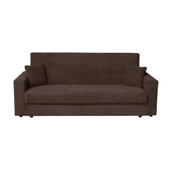 Canapea CORINNE LUX extensibila, 3 locuri, cu lada depozitare, maro inchis, 220x90x96 cm la reducere