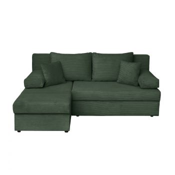 Coltar ANA LUX extensibil, cu lada depozitare, colt interschimbabil, verde smarald, 200x140x83 cm ieftin