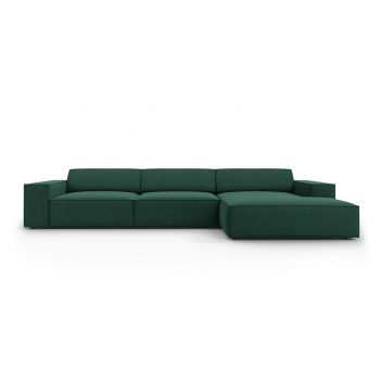 Coltar dreapta 4 locuri, Jodie, Micadoni Home, BL, 284x166x70 cm, poliester, verde