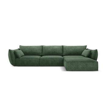 Coltar dreapta 4 locuri, Kaelle, Micadoni Home, BL, 308x171x85 cm, poliester chenille, verde bottle la reducere