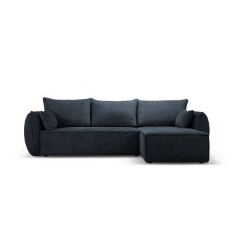 Coltar extensibil dreapta 4 locuri, Kaelle, Micadoni Home, BL, 252x165x87 cm, poliester chenille, albastru regal la reducere