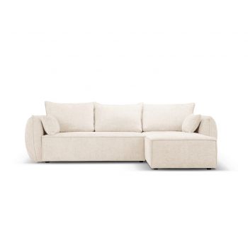 Coltar extensibil dreapta 4 locuri, Kaelle, Micadoni Home, BL, 252x165x87 cm, poliester chenille, bej deschis la reducere