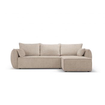 Coltar extensibil dreapta 4 locuri, Kaelle, Micadoni Home, BL, 252x165x87 cm, poliester chenille, bej la reducere